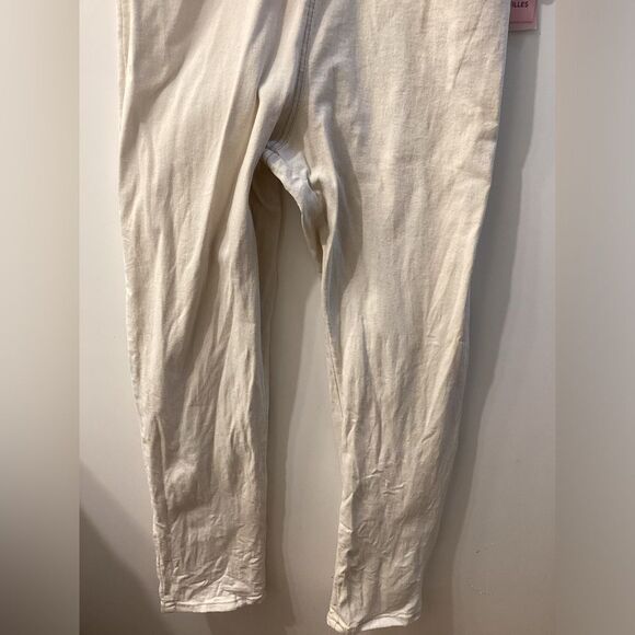 Avec Les Filles Tie Waist Denim Jumpsuit – Ecru Cream Women’s One Piece - Picture 2 of 15